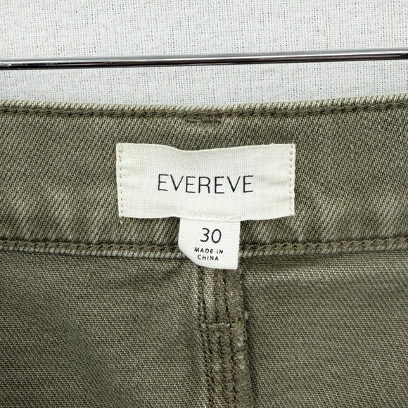 EVEREVE Cora Barrel Leg Utility Pant Womens 30 Olive Green Ankle Balloon - Picture 11 of 16